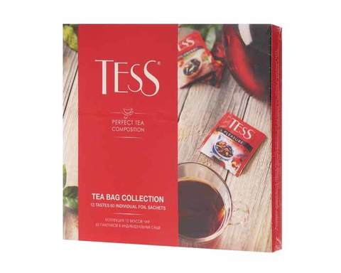 Коллекция чая и чайных напитков в пакетиках Tess, 60 пак/уп