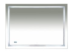 MISTY 2 Неон - Зеркало LED 1200х800 сенсор на зеркале + часы (двойная подсветка)