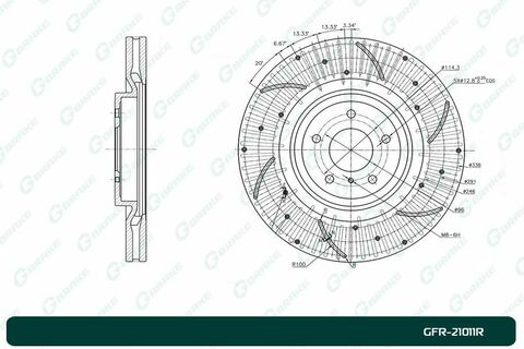 Диск тормозной перфорированный вентилируемый G-brake GFR-21011R правый