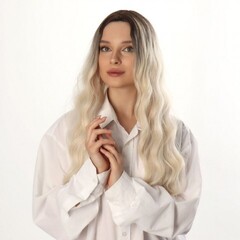 Парик искусственный цвет русый/блонд