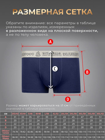 Комплект из 3-х трусов боксеров тёмно-синего цвета
