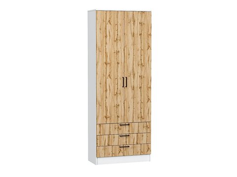 Шкаф двухстворчатый Стиль ШК-803 с ящиками Wotan Oak 2S Белый