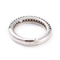 УЦЕНКА!!! Кольцо с чёрными фианитами, родий У118