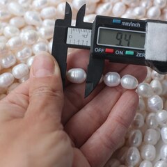 Жемчуг натуральный речной, рис, 8,1-16,6 мм, 1 нить, Ж030