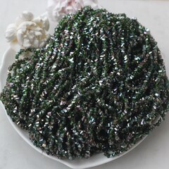 Хрусталь (стекло) граненный, хвойный зелёный 4*3 мм, 1 нить, С028