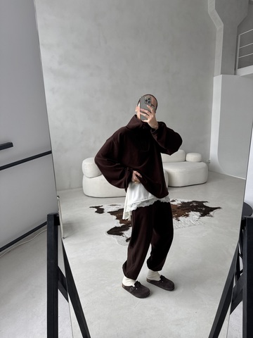 Свитшот трикотаж на пуговицах (горький шоколад)