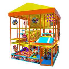 Детский уличный игровой лабиринт с крышей «Солнечный домик» 4,92×4,92×5,4 м
