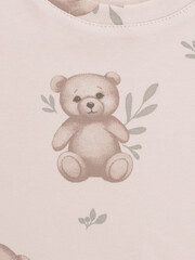 пижама  для девочки  К 1552/бежевый,медвежонок на полянке