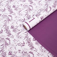 Упаковочная пленка/для цветов, Двухсторонняя матовая, Романтическая любовь, фиолетовая, 65 мкм, 0,57*10 м