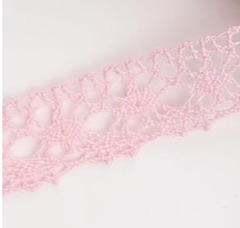 Кружево хлопковое/Тесьма вязаная, ш. 2 см, 20.01.015, розовый