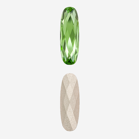 Кристалл Длинный Овал (Long Classical Oval), оттенок "Перидот"/"Peridot", 21*7мм