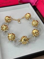 84581- Колье крупное сюрреализм в стиле Schiaparelli с подвесками с микрожемчугом