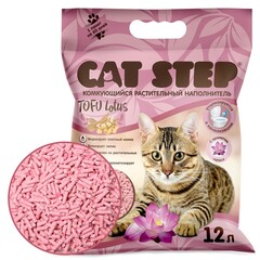 Наполнитель комкующийся растительный CAT STEP Tofu Lotus, 12 л