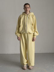 Костюм худи + брюки желтый