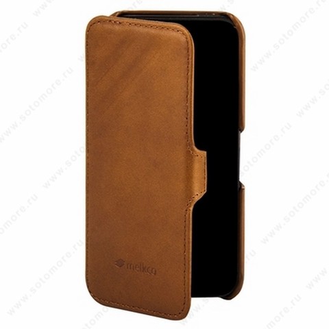 Чехол-книжка Melkco для iPhone SE/ 5s/ 5C/ 5 Leather Case Booka Type Craft Limited Edition Prime Dotta (Brown Wax Leather)