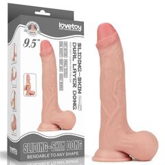 Телесный фаллоимитатор Sliding Skin Dual Layer Dong - 24,5 см. - 