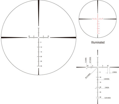 March 3-24x42 FFP 30mm (FMA-1) illuminated Reticle # D24V42FIMA