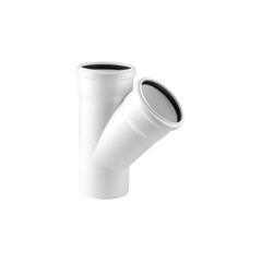 Тройник для малошумной канализации DN160х160, угол поворота 45гр. ELITE МК МПП РосТурПласт, белый