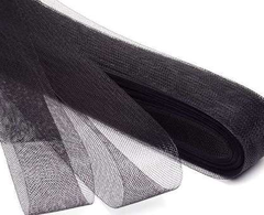 Кринолин, лента регилин, сетка жёсткая, ш. 2,5 см, чёрный