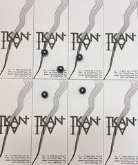 Пуговица пластиковая на ножке, имитация жемчуга (Пластик/металл ножка, Синий, 10)