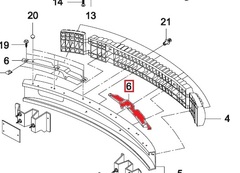 НАКЛАДКА УСИЛИТЕЛЯ БАМПЕРА ПЕР ПРАВ NEXIA N100 GM