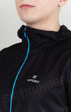 Беговой ветрозащитный костюм с капюшоном Nordski Run Black 2023 с прямыми брюками