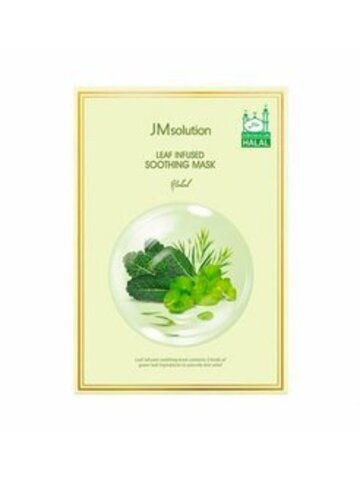 JMsolution Успокаивающая тканевая маска для лица на основе зеленых листьев Leaf Infused Soothing Mask Halal