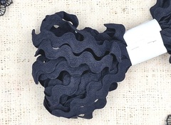 Тесьма Вьюнок хлопок, 10 мм, чёрный