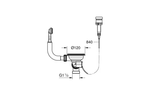 GROHE 40953000 Комплект слива с эксцентриковым управлением и переливом, хром