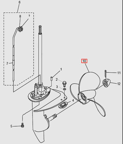 Винт гребной для лодочного мотора T9.8 Sea-PRO