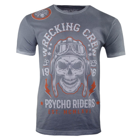 Rush Couture | Футболка мужская WRECKING CREW VINTAGE FINAL Grey RC145 перед