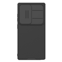 Чехол черного цвета с защитной шторкой для камеры от Nillkin на Samsung Galaxy S25 Ultra, серия CamShield Pro Case
