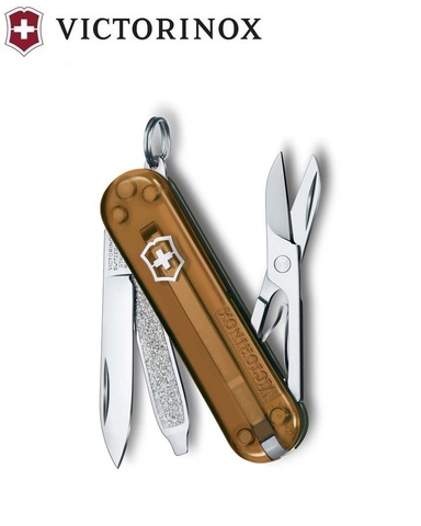 Нож-брелок Victorinox Classic SD Transparent Colors, Chocolate Fudge (0.6223.T55G)