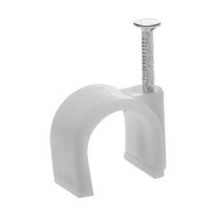 Скоба держатель прямоугольная с оцинк гвоздем 5мм 50шт Зубр