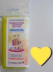 Мастика "Фанси" (100 гр) для обтяжки и лепки. Желтая