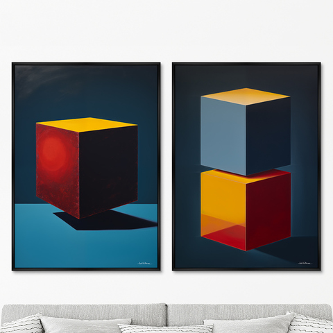 ArtNoMore - Набор из 2-х репродукций картин на холсте Cubes in colors, 2024г.