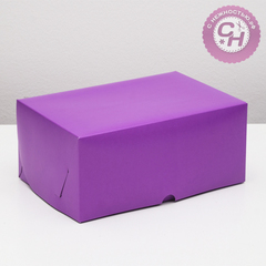 Коробка прямоугольная самосборная, 26*17*10 см, 1 шт. Цвет фиолетовый