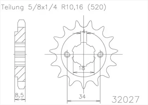 Звезда ведущая 50-32027 14