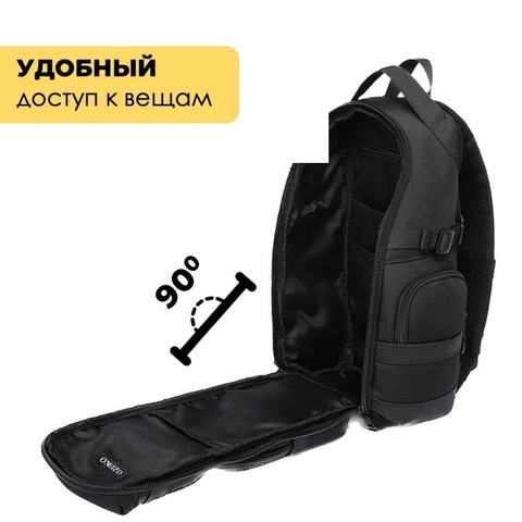 Картинка рюкзак однолямочный Ozuko 9808 Black - 16