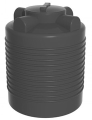 Ёмкость ЭВЛ 300 л. чёрная с отводом, крышка 450мм Ирпласт 300 л. вертикальный (720x720x900см;черный) - арт.560856