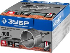 ЗУБР 100 мм, SDS - Plus, 12Т, коронка по бетону с державкой, Профессионал (2918-100)