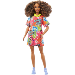 Кукла Барби серия Barbie Fashionista "Модница" в платье с граффити 30 см.