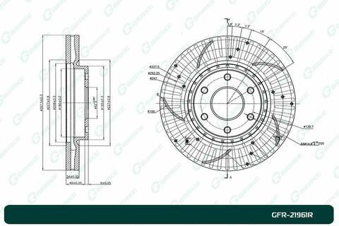 Диск тормозной перфорированный вентилируемый G-brake GFR-21961R правый