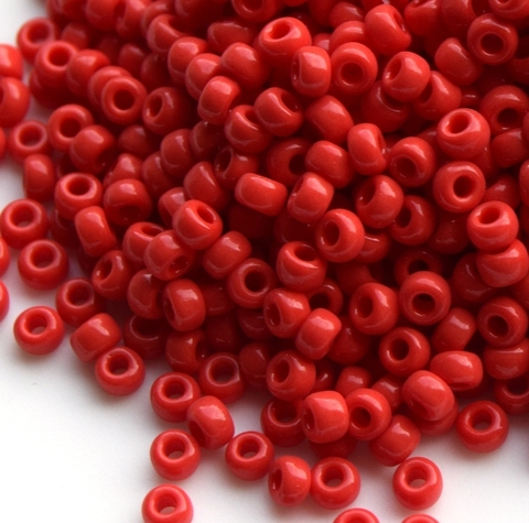 6/0 RR-0408 Бисер круглый Миюки /Miyuki round 6/0 Opaque red
