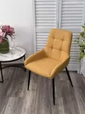 фото 2 Стул CARACAS Barrel-48 Горчичный, ткань / черный каркас / Товарный знак DISAUR на profcook.ru
