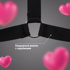 Черный комплект строп для фиксации на кровати - 