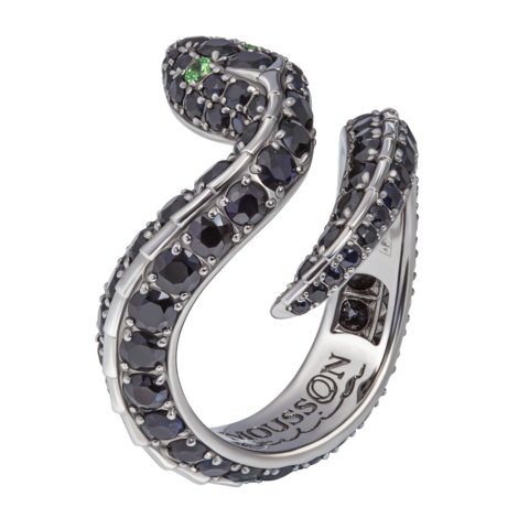 Кольцо Змея с Сапфирами и цаворитами, R0188-1/18