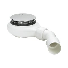 Viega 634100 Tempoplex сифон 115 х 40/50, хром накладка, проп.способность 0,55 л/с, H=60 мм, для поддонов D=90 мм, отводящее колено 45° фото
