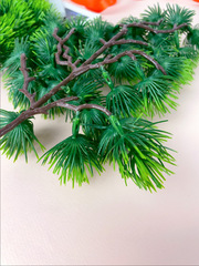 №2 Сосна, хвойная ветка искусственная, декор зимний, рождественский, набор 3 ветки, 39 см.
