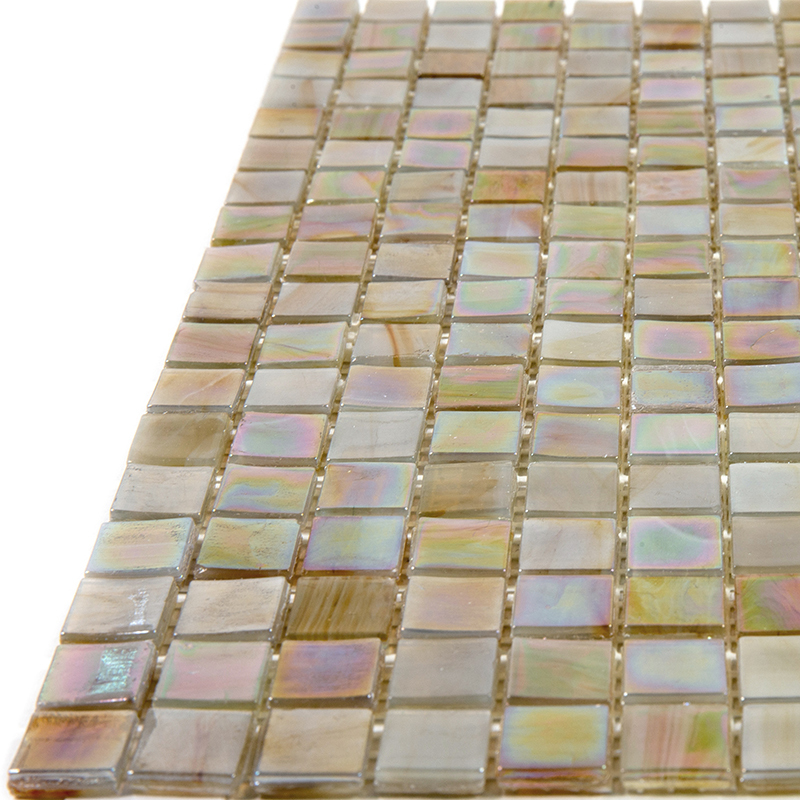 NN60 Мозаика одноцветная чип 15 стекло Alma Mono Color коричневый квадрат глянцевый перламутр